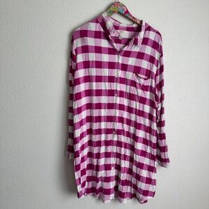 Soma long sleeve gingham night shirt size XXL // 3131